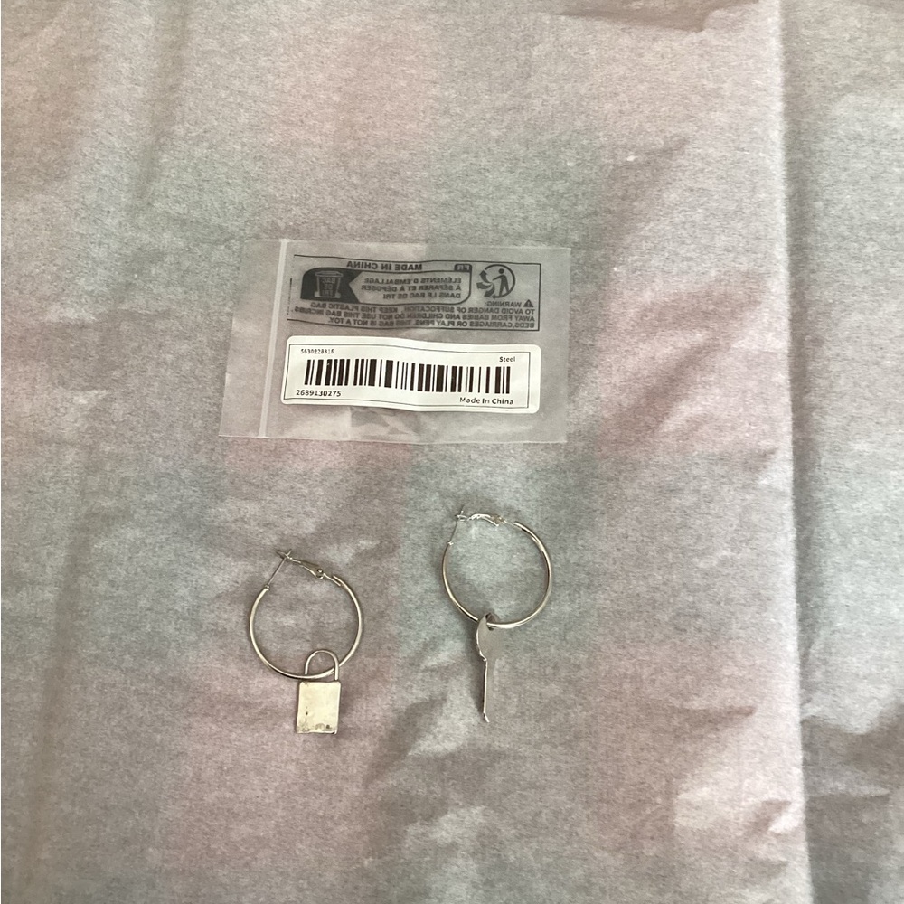 KEY & LOCK Silver Hoop Earrings